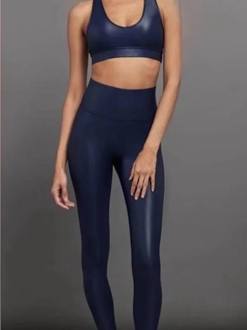 Carbon38 matching 2- piece set Navy Leggings with bra top
